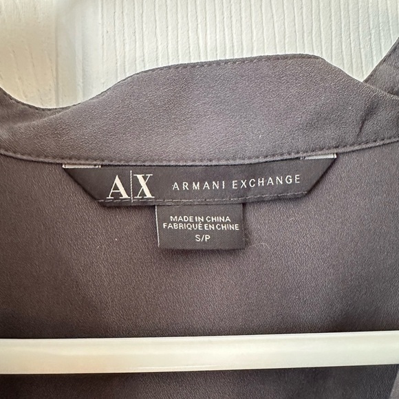 Armani Exchange Grey Button-Up Long-Sleeved Shirt - Picture 3 of 4
